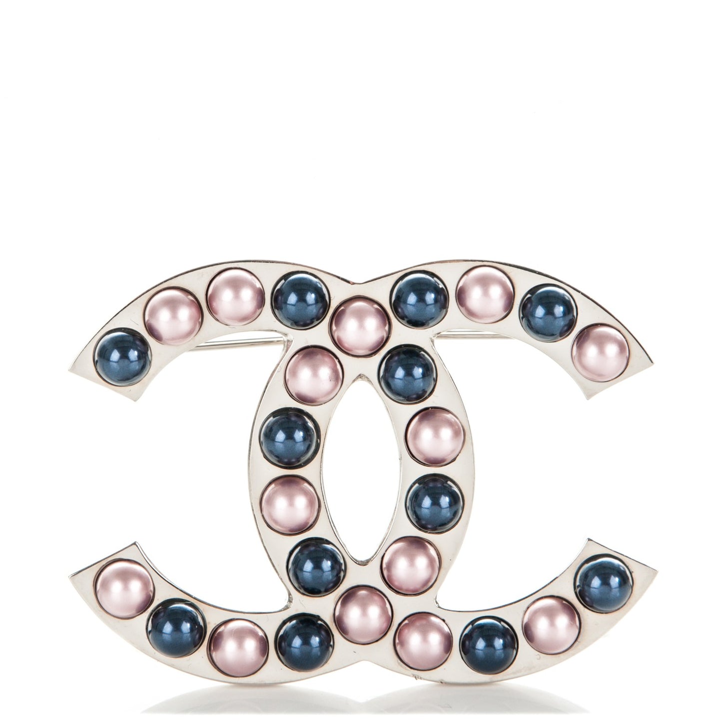 Pearl CC Brooch Silver Multicolor