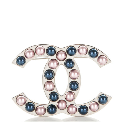 Chanel Pearl CC Brooch Silver Multicolor 1 of 4