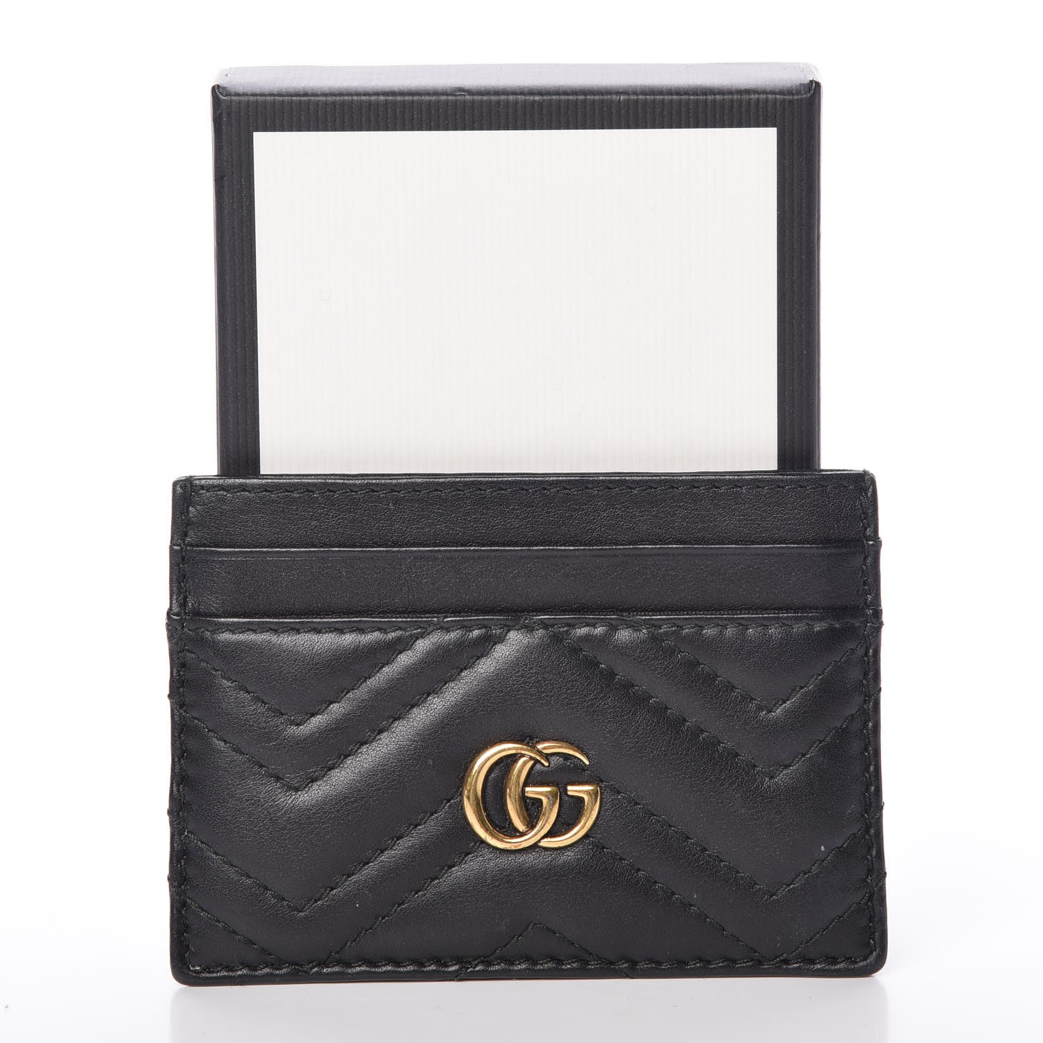 Gucci Calfskin Matelasse GG Marmont Card Holder Black 9 of 9