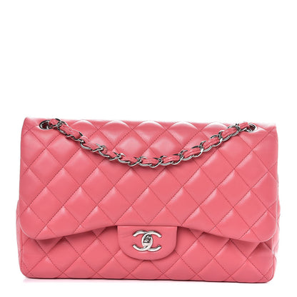 Chanel Lambskin Quilted Jumbo Double Flap Pink 1 of 8