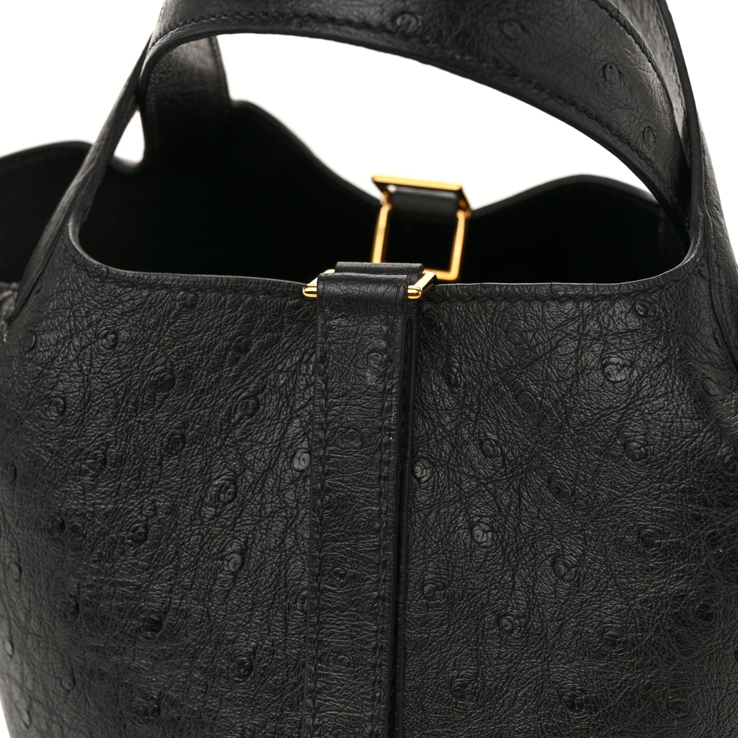 Hermes Ostrich Picotin Lock 18 Black 17 of 21
