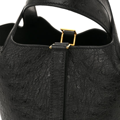 Hermes Ostrich Picotin Lock 18 Black 17 of 21