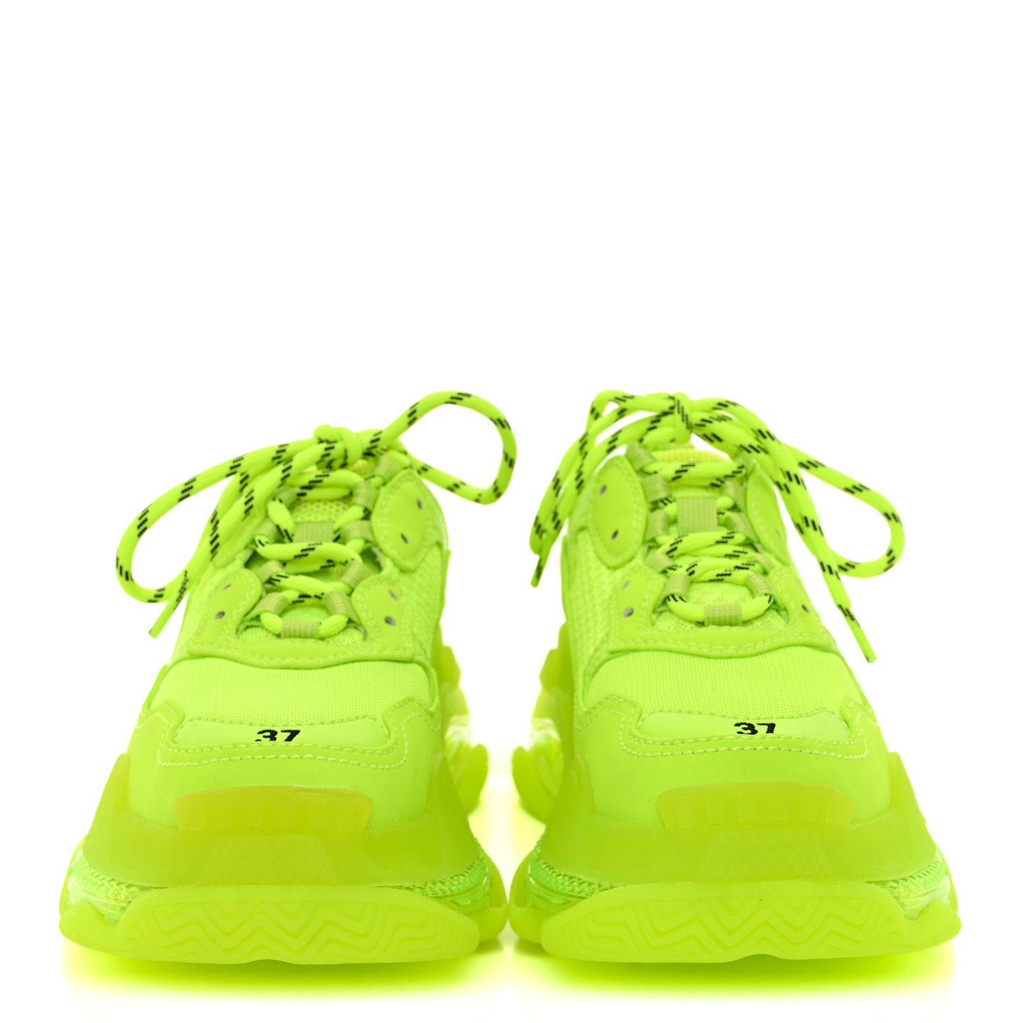 Fabric Mesh Clear Sole Womens Triple S Sneakers 37 Fluo Yellow