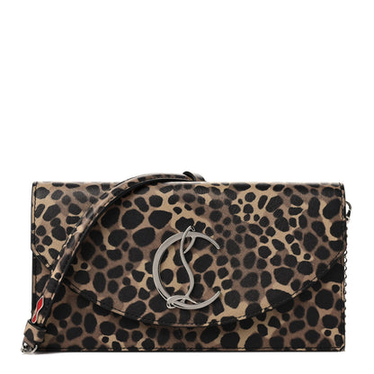 Christian Louboutin Metallic Calfskin Leopard Print Loubi54 Crossbody Clutch Gold 1 of 8
