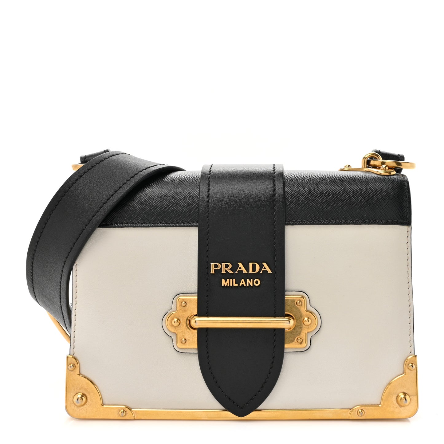 City Calf Saffiano Cahier Bag Talco Black