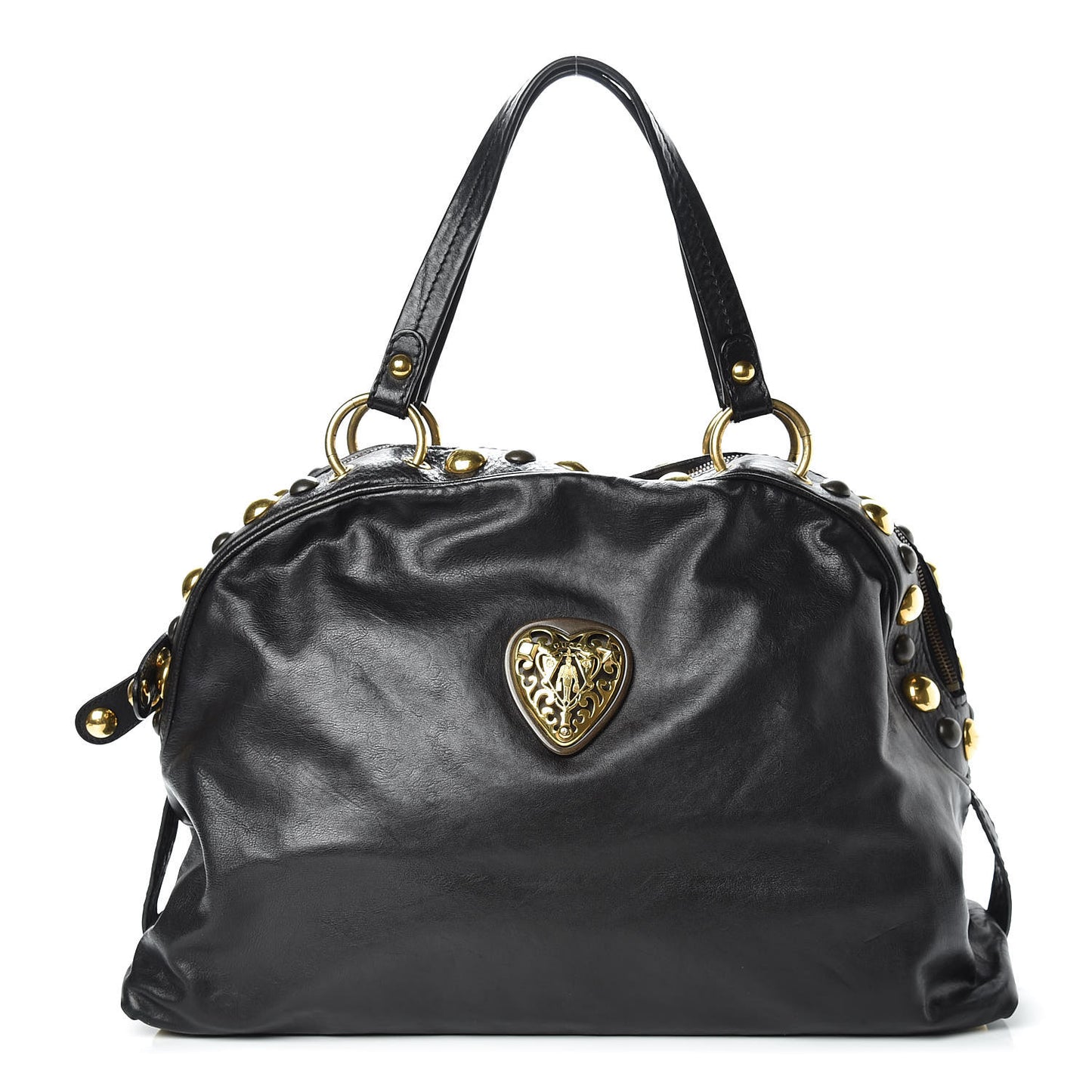 Calfskin Large Babouska Dome Satchel Black