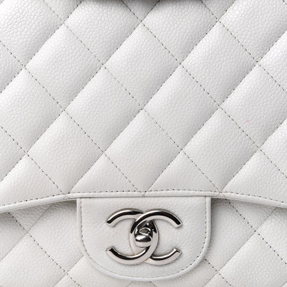 Chanel Caviar Quilted Maxi Double Flap White 8 of 8