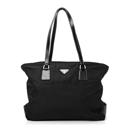 Prada Tessuto Nylon Calfskin Tote Black 1 of 9