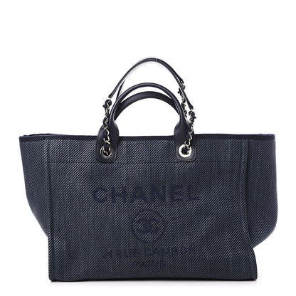 Chanel Mixed Fibers Calfskin Medium Deauville Tote Blue 1 of 11