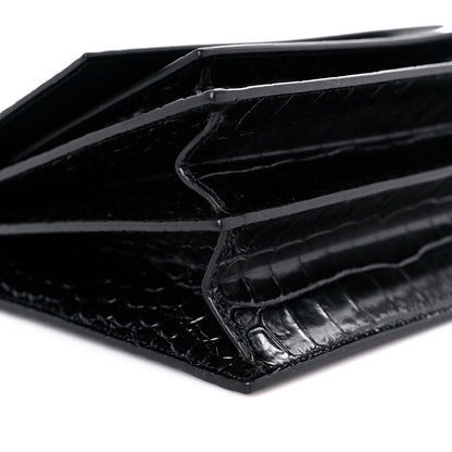 Balenciaga Shiny Calfskin Monochrome Crocodile Embossed S Sharp Chain Shoulder Bag Black 7 of 8