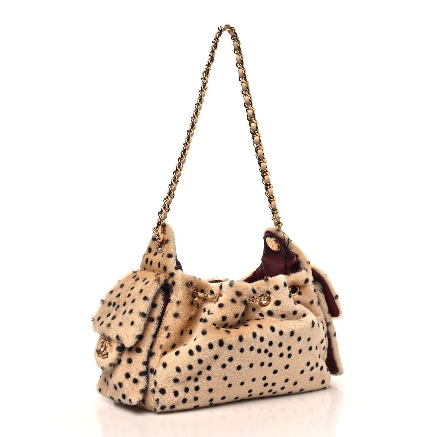 Chanel Pony Hair Mini Chanel 25 Handbag Beige Black 2 of 10