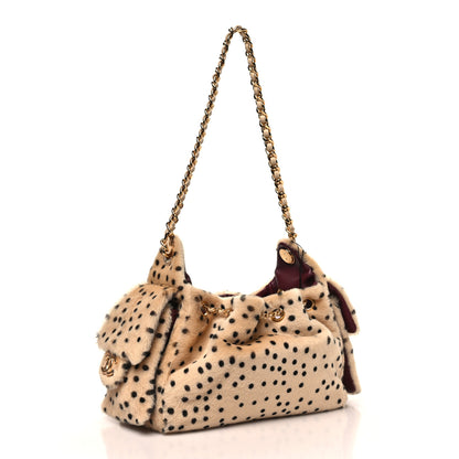 Chanel Pony Hair Mini Chanel 25 Handbag Beige Black 2 of 10