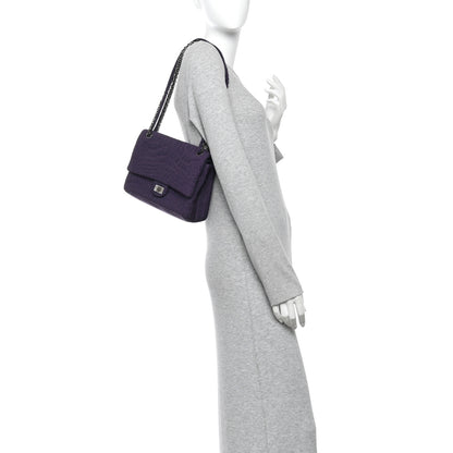 Chanel Jersey Coco's Croc 2.55 Reissue 226 Flap Purple 2 of 10