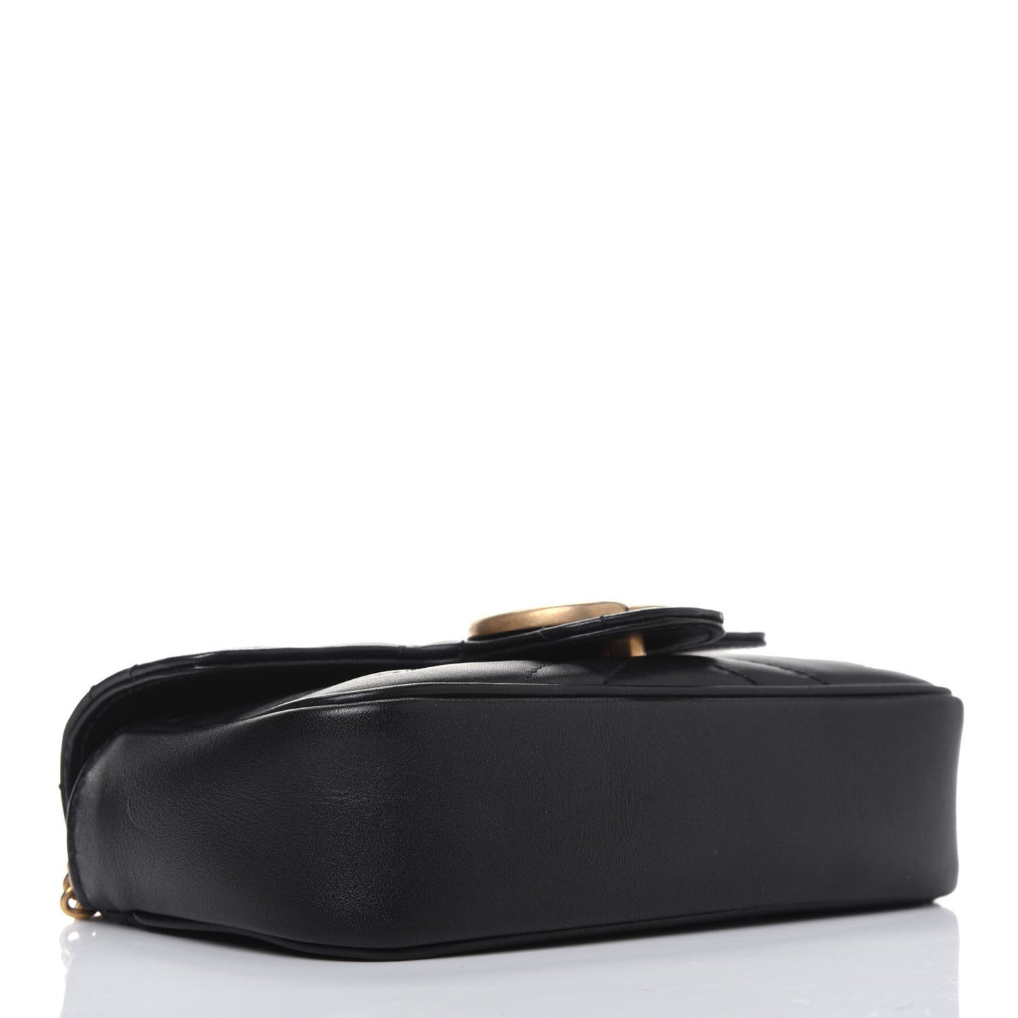 Calfskin Matelasse Super Mini GG Marmont Shoulder Bag Black