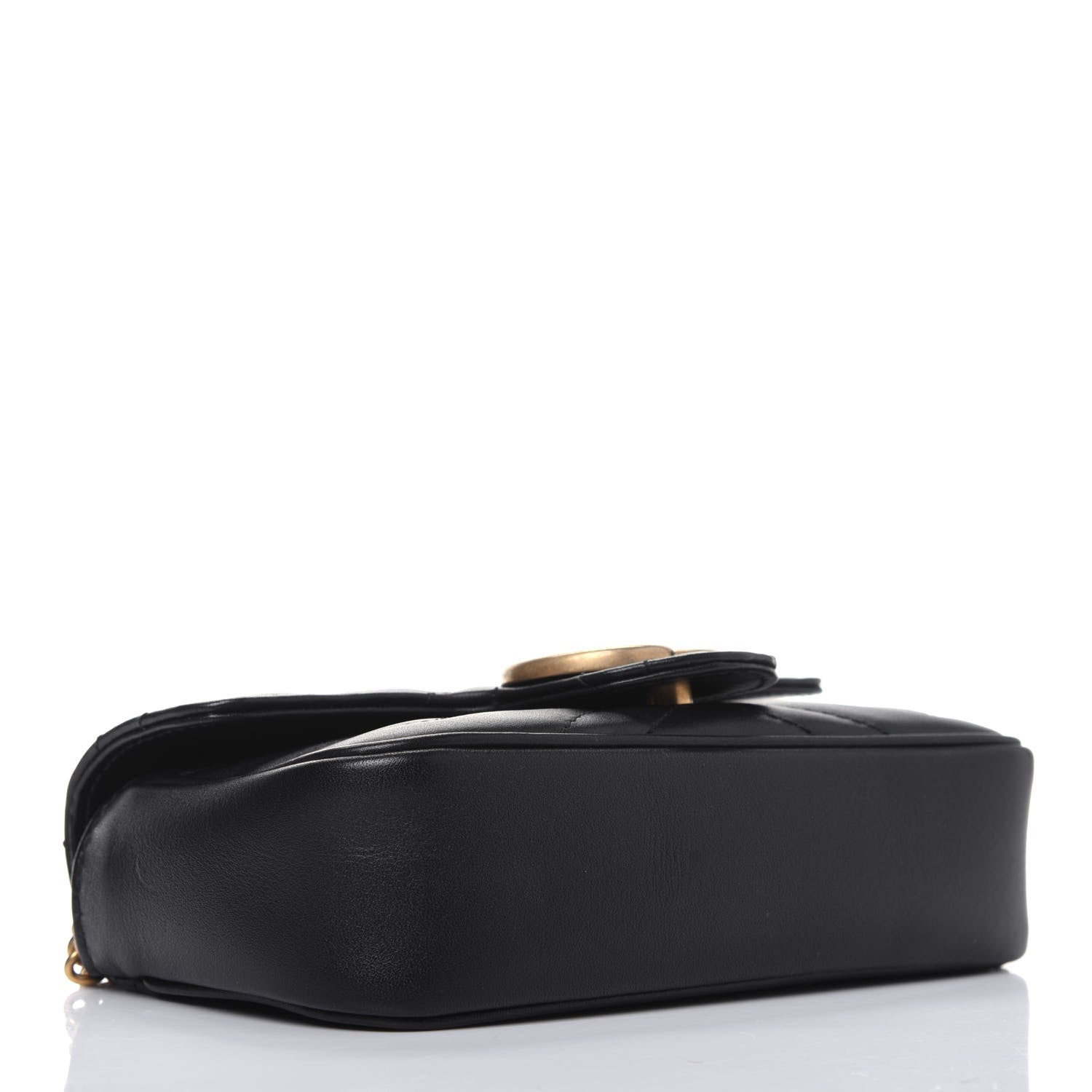 Gucci Calfskin Matelasse Super Mini GG Marmont Shoulder Bag Black 4 of 16