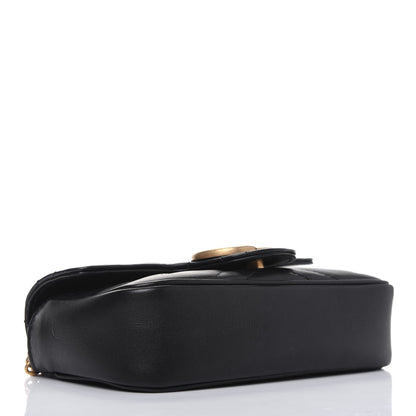 Gucci Calfskin Matelasse Super Mini GG Marmont Shoulder Bag Black 4 of 16