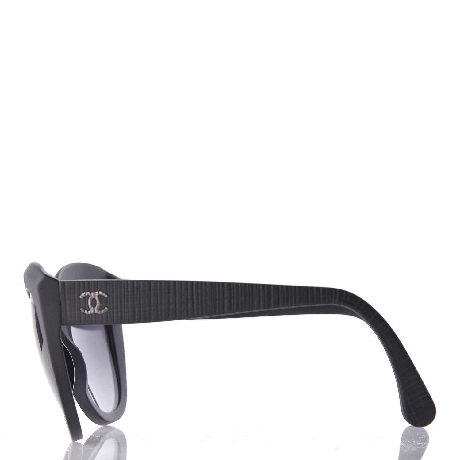 Chanel Tweed Effect CC Polarized Butterfly Signature Sunglasses 5332 Black 3 of 7