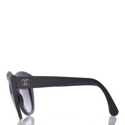 Chanel Tweed Effect CC Polarized Butterfly Signature Sunglasses 5332 Black 3 of 7