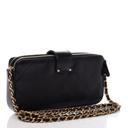Chanel Goatskin Quilted CC Clutch With Chain Black 3 of 11