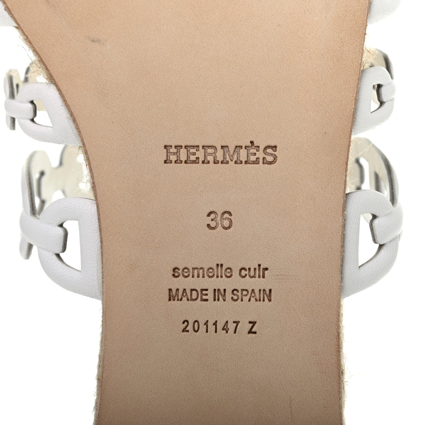 Nappa Ancone Espadrille Sandals 36 White Naturel
