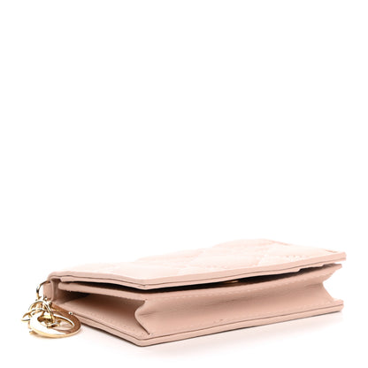 Christian Dior Lambskin Cannage Small Lady Dior Flap Card Holder Light Pink 4 of 8