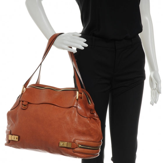 Leather Cary Zipped Shoulder Bag Whiskey