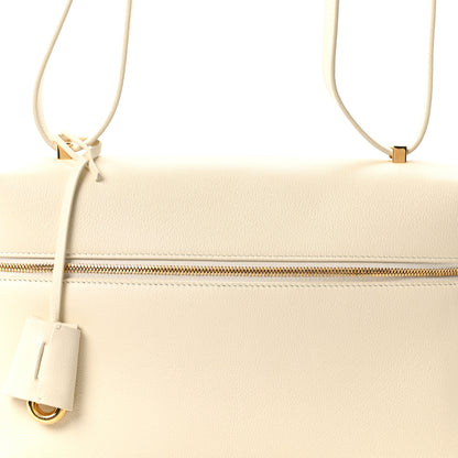 Loro Piana Grained Calfskin L27 Extra Pocket Pouch Whisper White 7 of 9