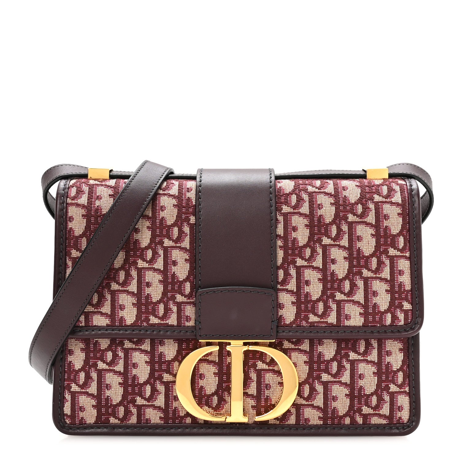 Christian Dior Oblique 30 Montaigne Flap Bag Burgundy 1 of 10