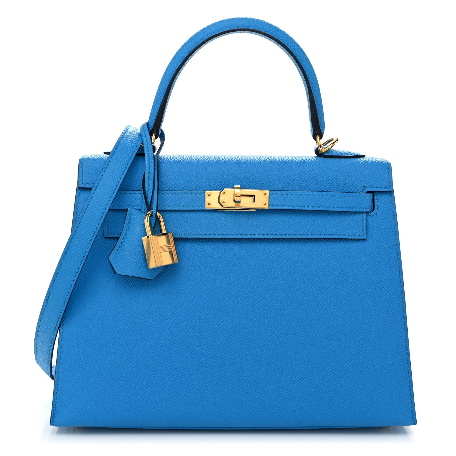 Hermes Epsom Kelly Sellier 25 Bleu Frida 1 of 10