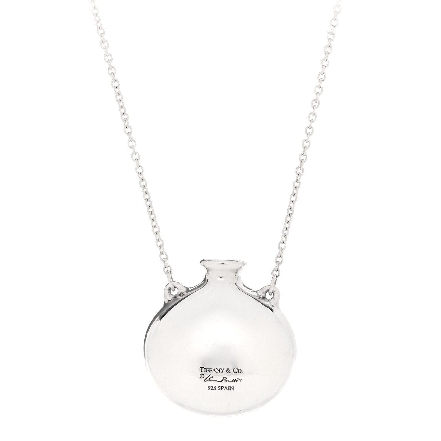 Tiffany Sterling Silver Elsa Peretti Bottle Pendant Necklace 3 of 5