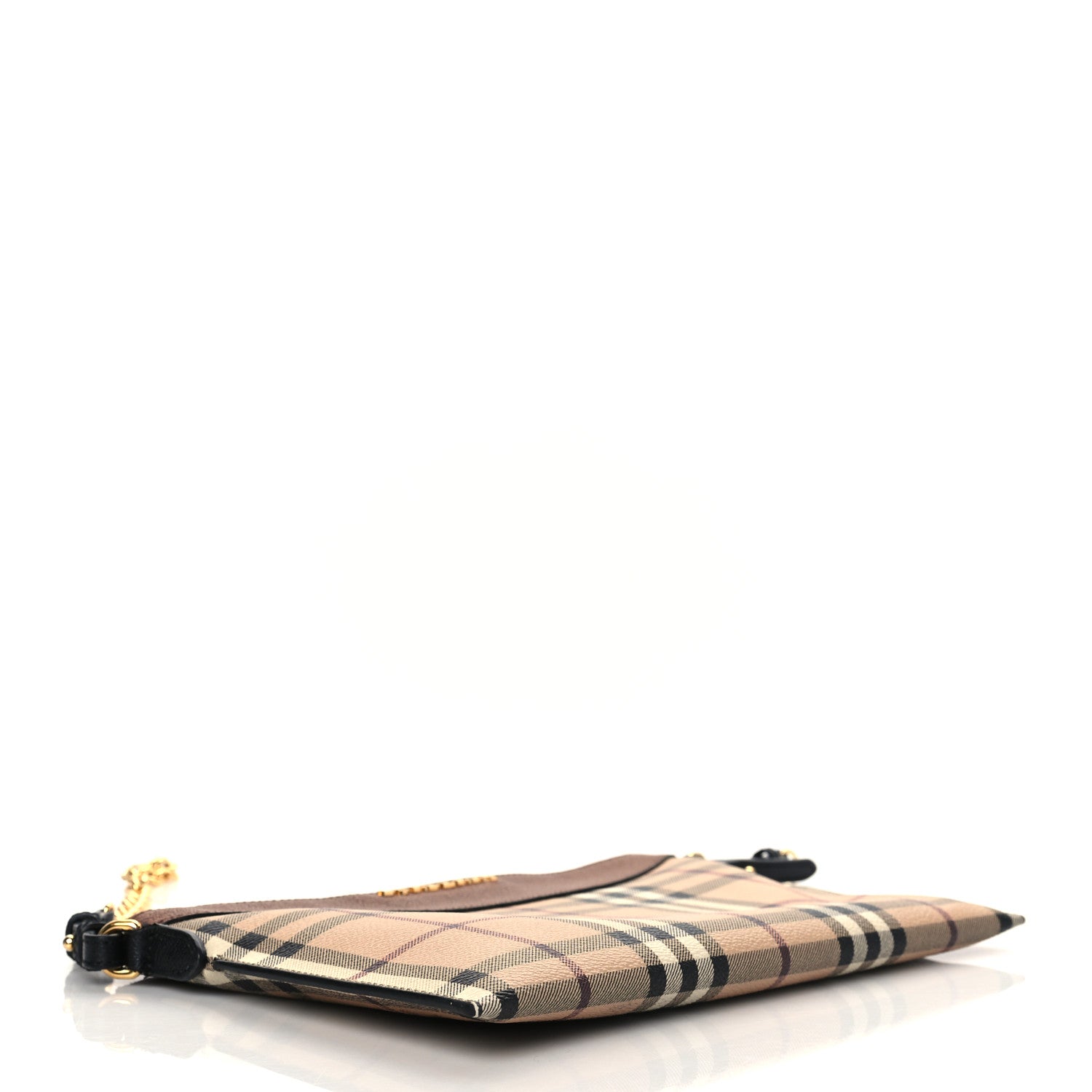 Burberry Haymarket Check Peyton Crossbody Clutch Bag Toffee 4 of 10