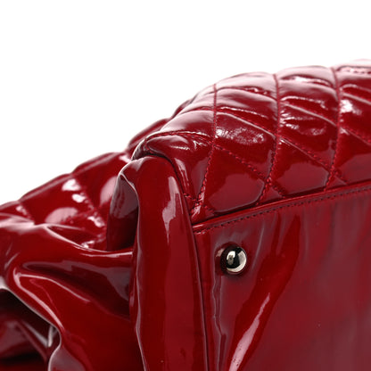 Chanel Patent Quilted Large Just Mademoiselle Bowling Bag Red 7 of 12