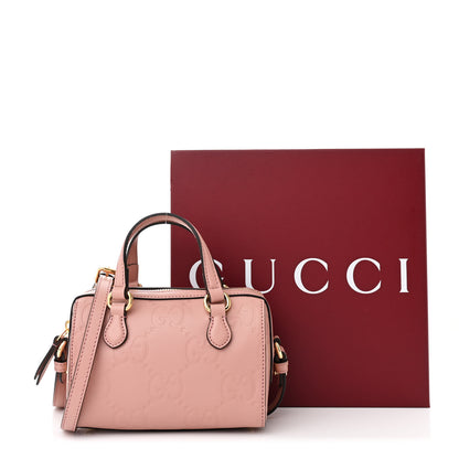 Gucci GG Gilbert Calfskin Jumbo Super Mini Top Handle Bowler Bag Soft Pink 12 of 12