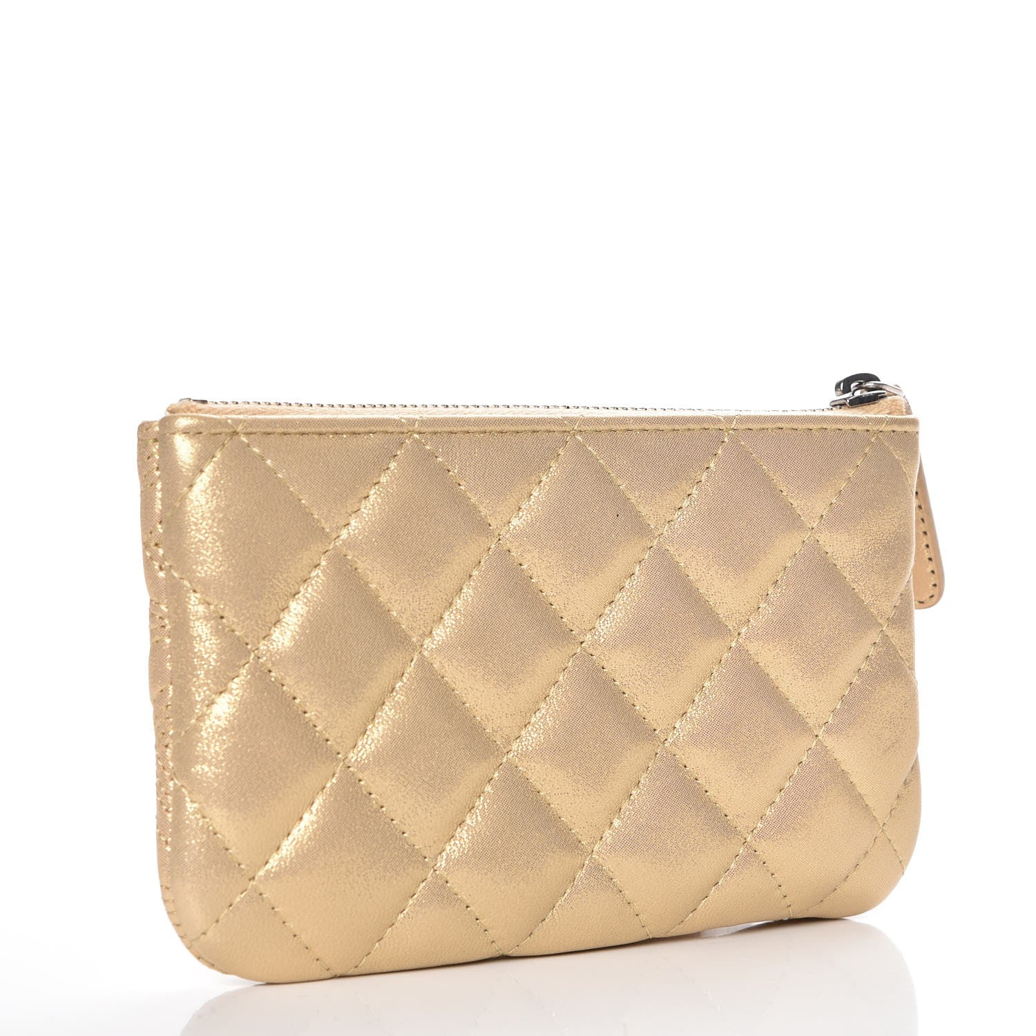 Chanel Metallic Lambskin Star Embossed Coin Purse Case Gold 3 of 8