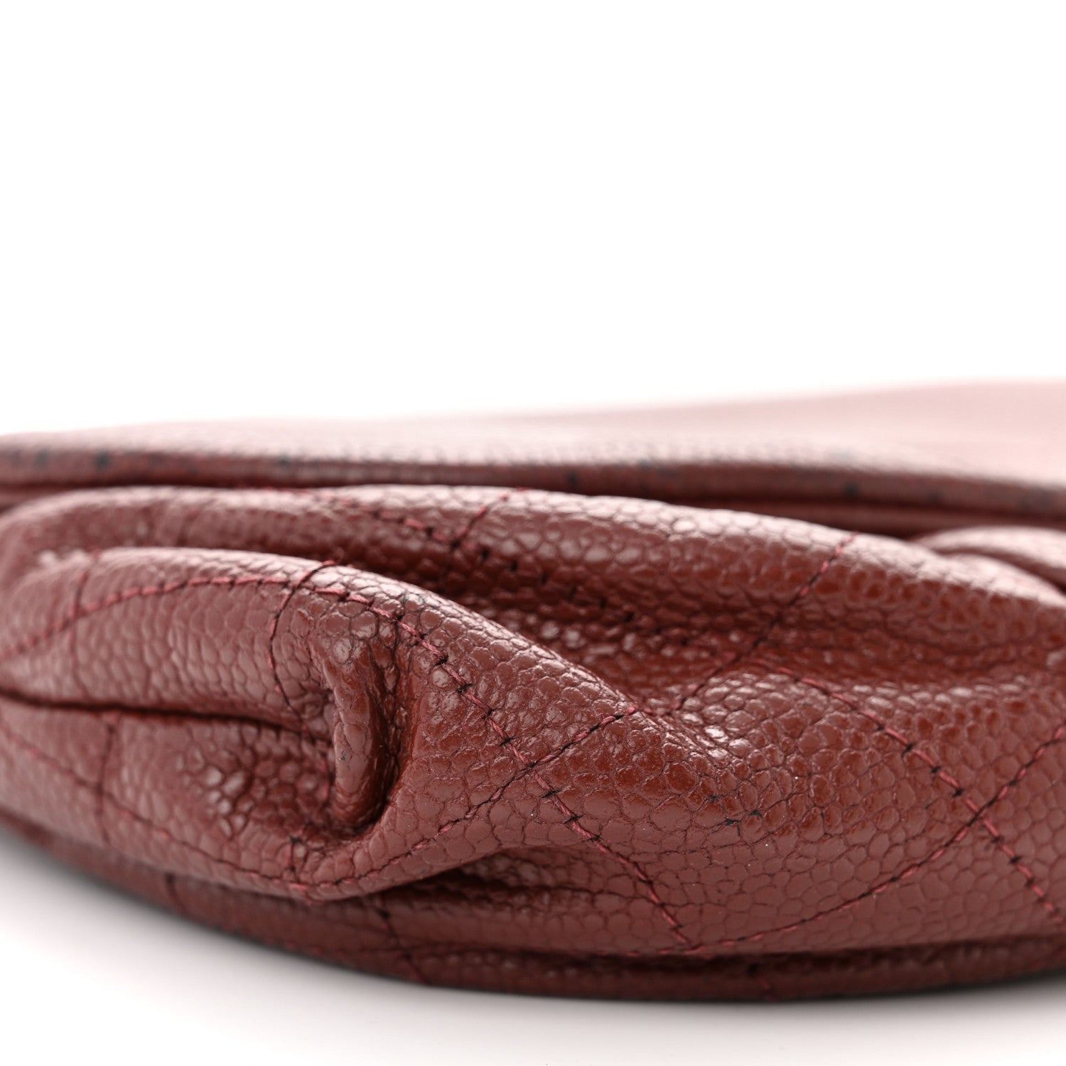 Chanel Caviar Half Moon Wallet On Chain WOC Dark Red 10 of 16