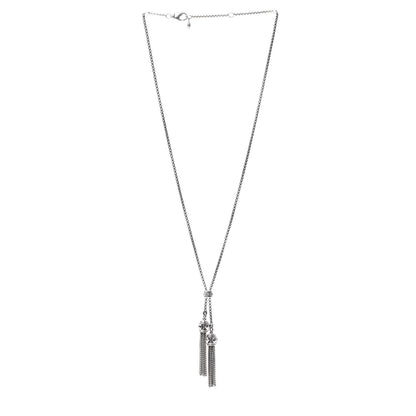 David Yurman Sterling Silver Diamond Renaissance Tassel Necklace 3 of 5
