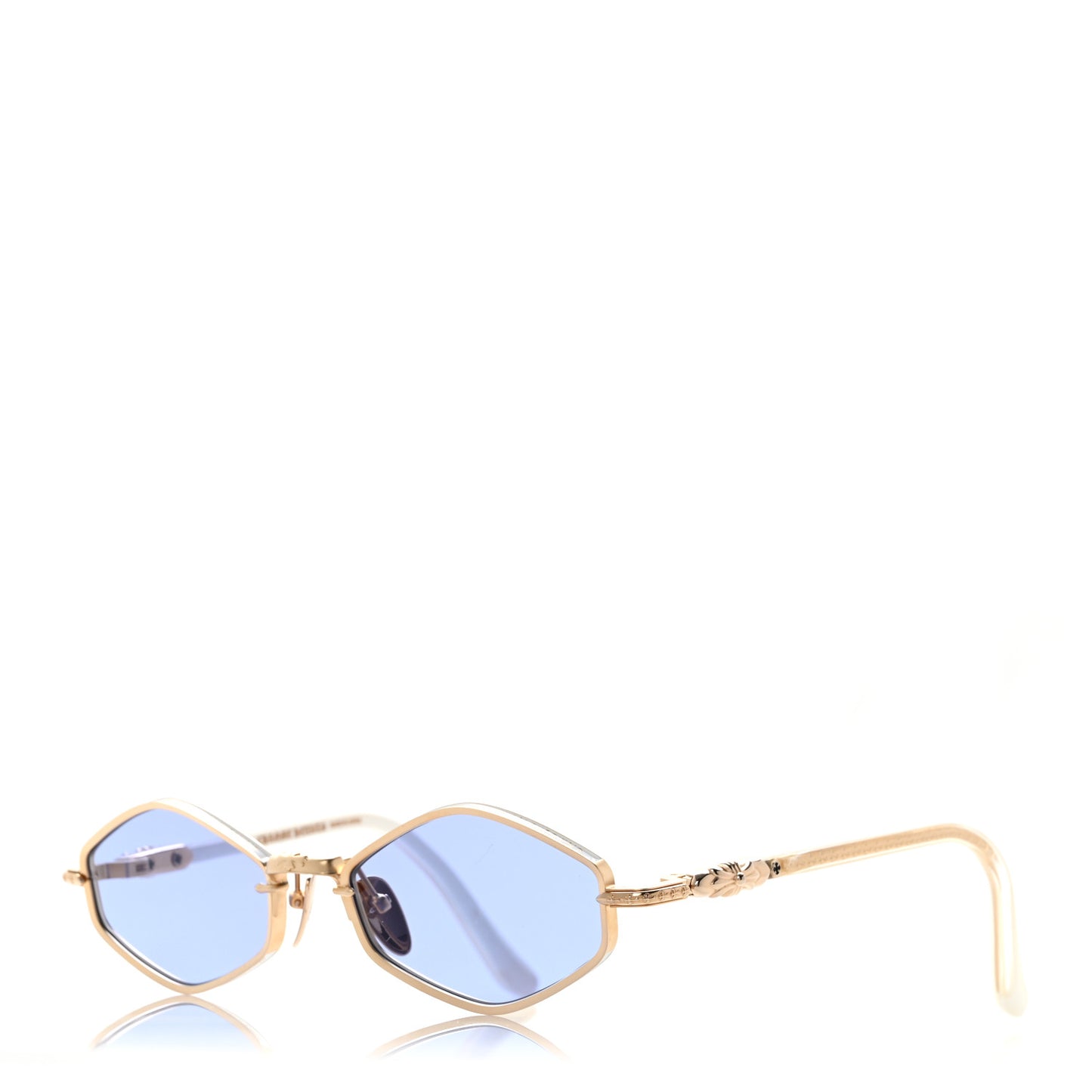 Metal Nip Slip Sunglasses White Gold