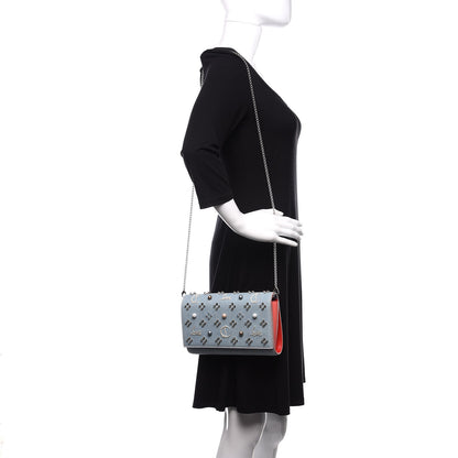 Christian Louboutin Denim Calfskin Patent Pearl Spikes Loubinthesky Paloma Clutch Paloma Blue 2 of 10