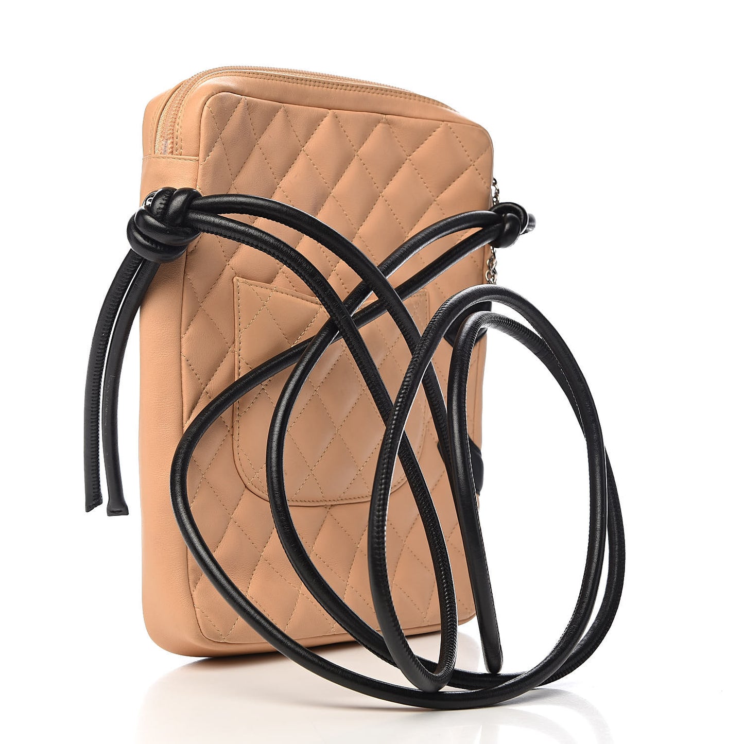 Calfskin Quilted Medium Cambon Messenger Beige Black