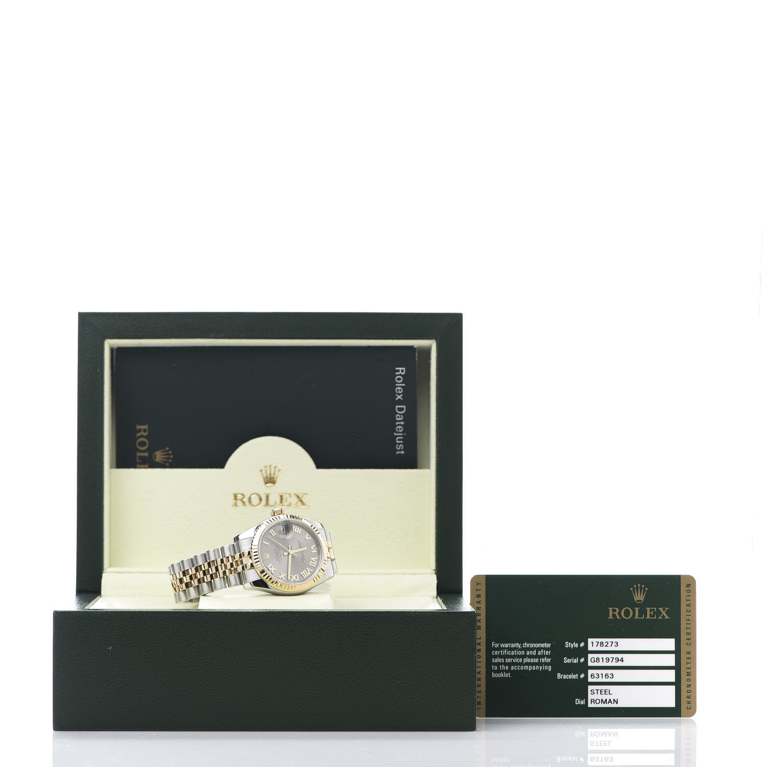 Rolex Stainless Steel 18K Yellow Gold 31mm Oyster Perpetual Datejust Watch Steel Roman 178273 8 of 8