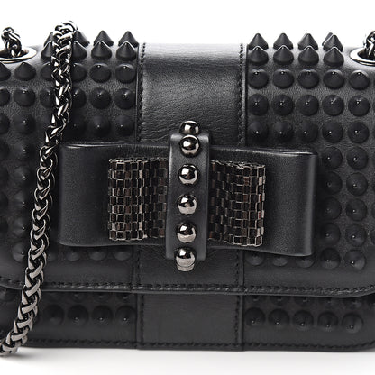 Christian Louboutin Calfskin Spikes Sweety Charity Crossbody Bag Black 10 of 10