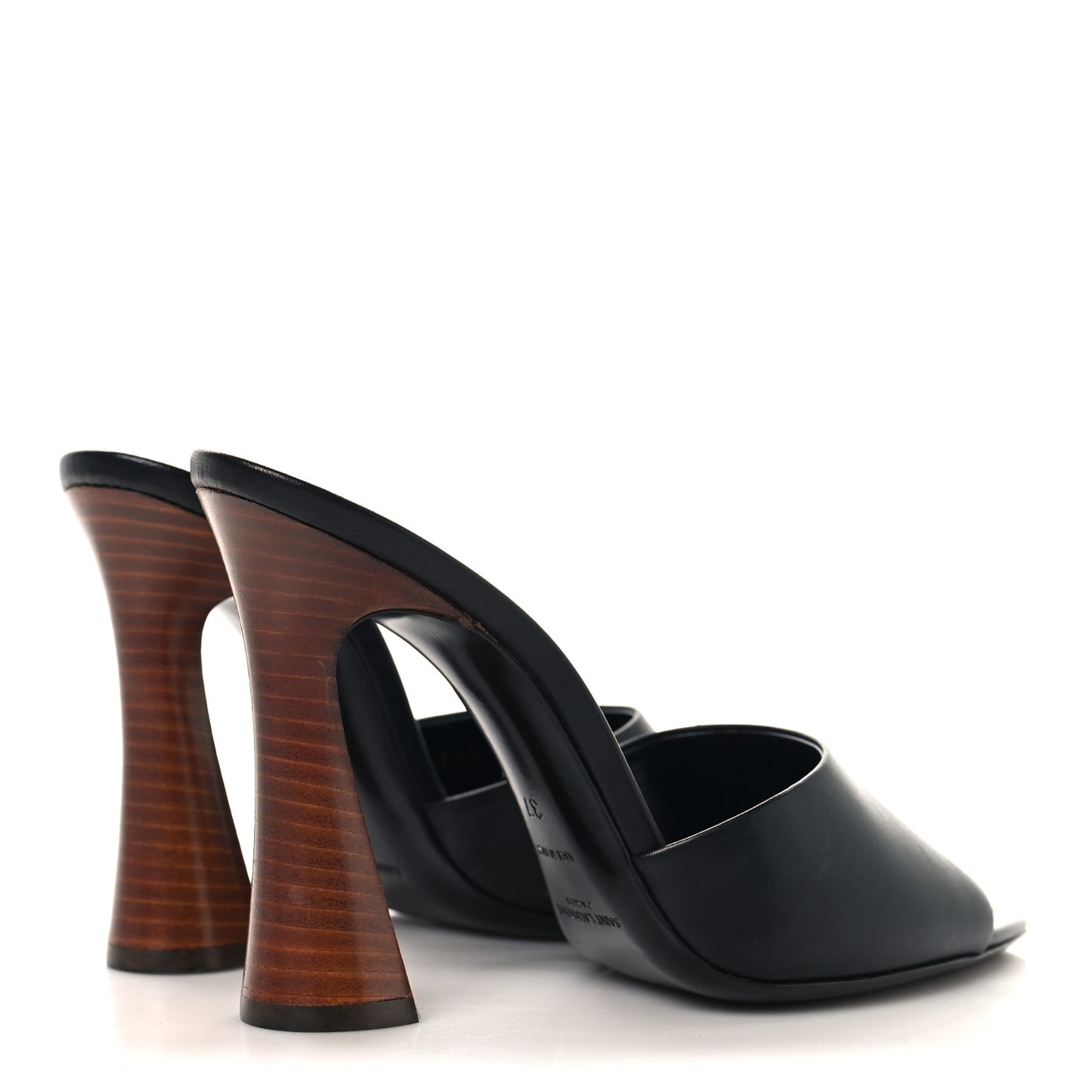 Calfskin Gippy 105 Mule Sandals 37 Black