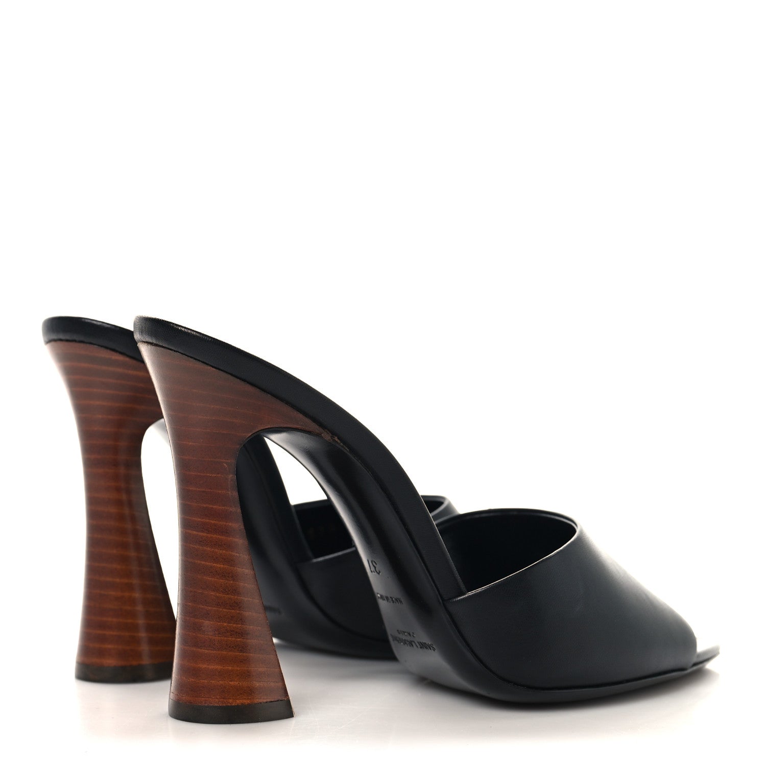 Saint Laurent Calfskin Gippy 105 Mule Sandals 37 Black 5 of 10