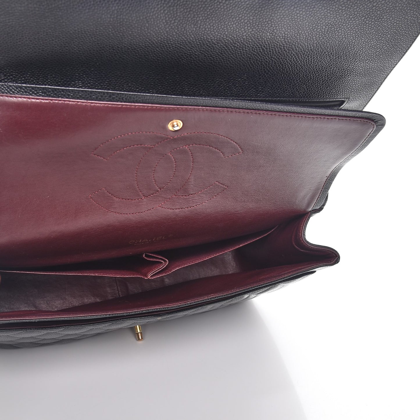 Caviar Quilted Maxi Double Flap Black
