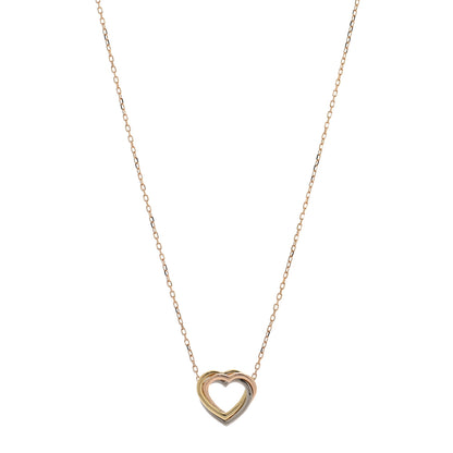 Cartier 18K Pink Yellow White Gold Trinity Heart Necklace 1 of 5