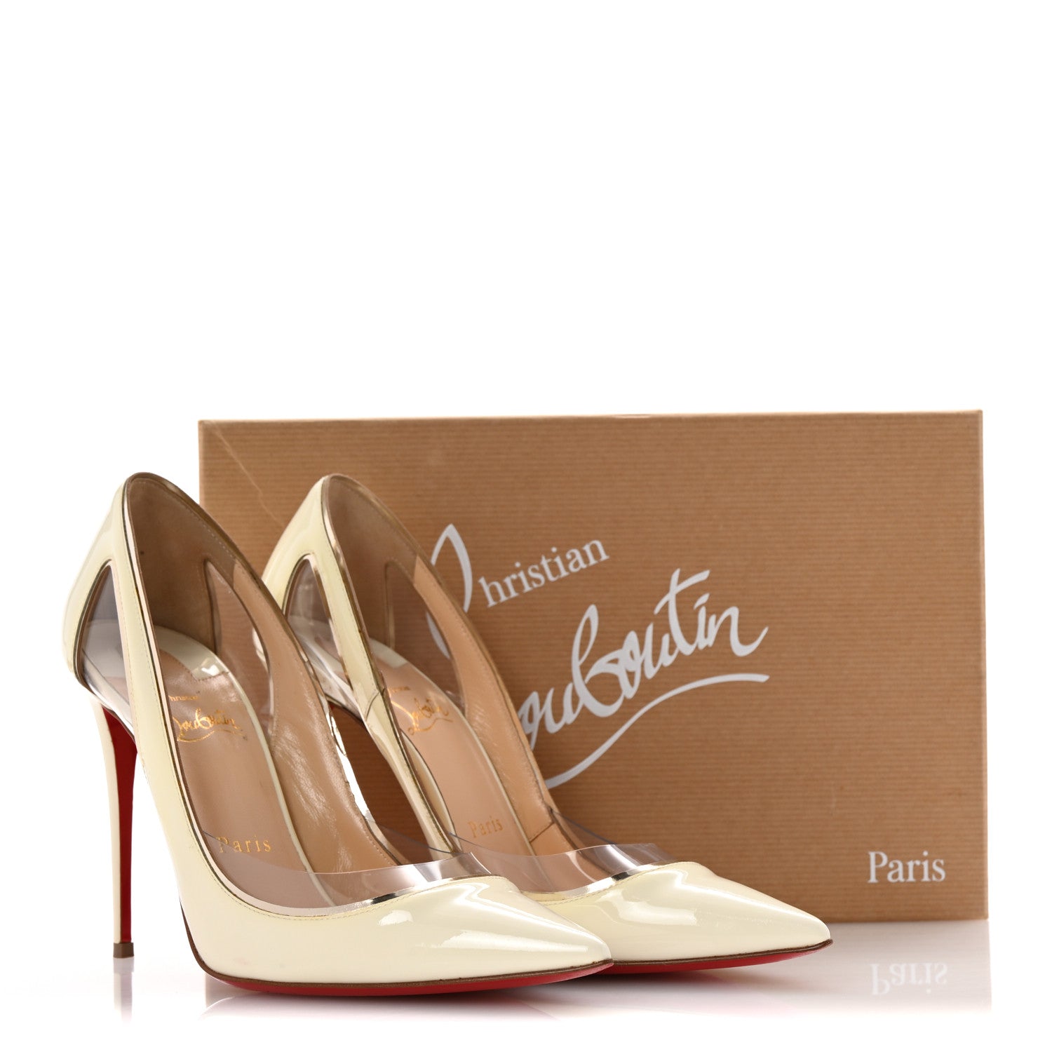 Christian Louboutin Patent PVC Specchio Cosmo 554 100 Pumps 38