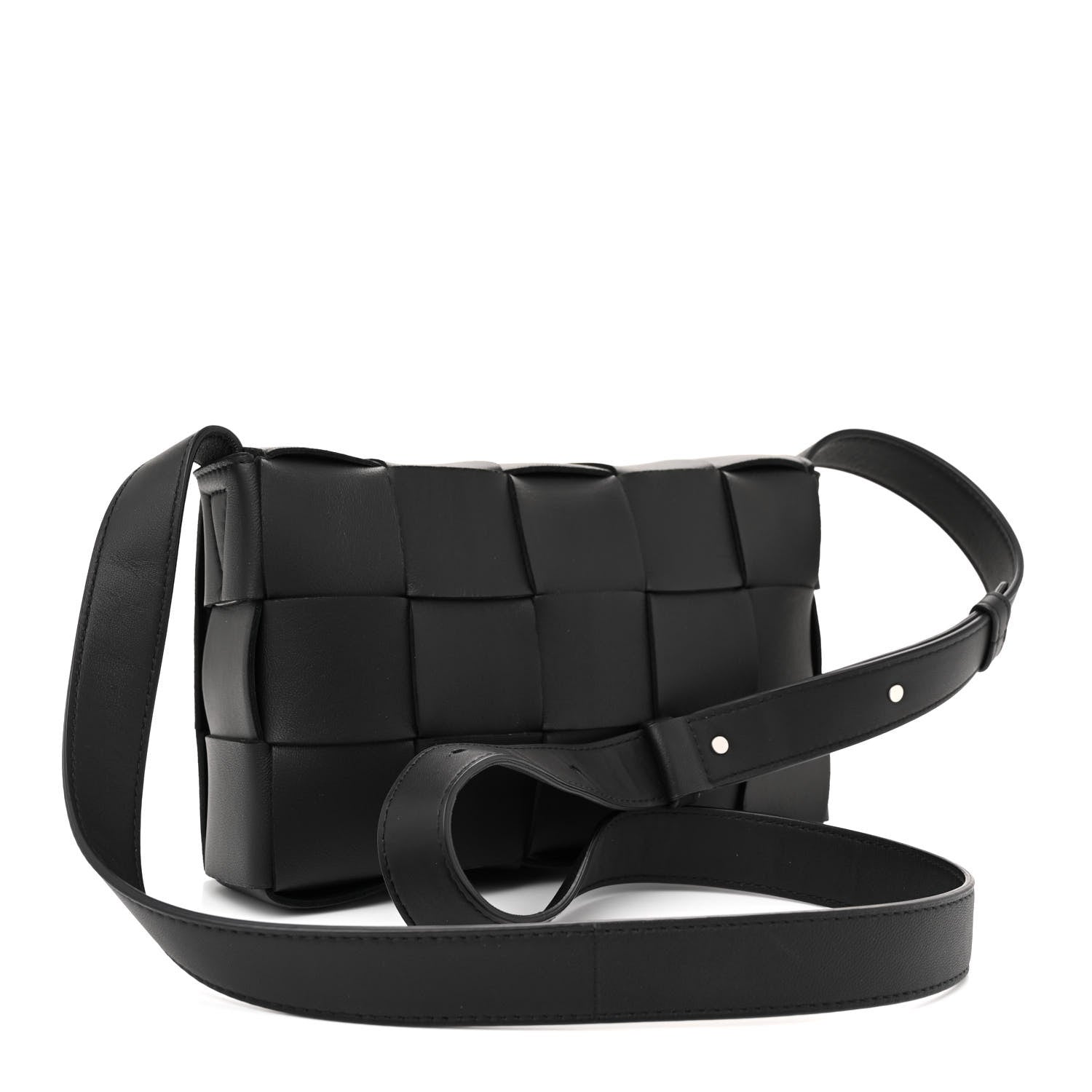 Bottega Veneta Lambskin Maxi Intrecciato Cassette Crossbody Bag Black 3 of 10