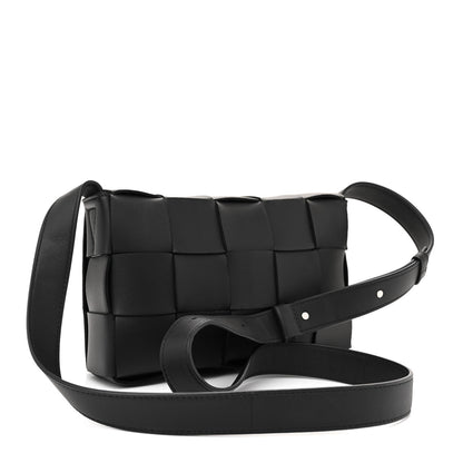 Bottega Veneta Lambskin Maxi Intrecciato Cassette Crossbody Bag Black 3 of 10