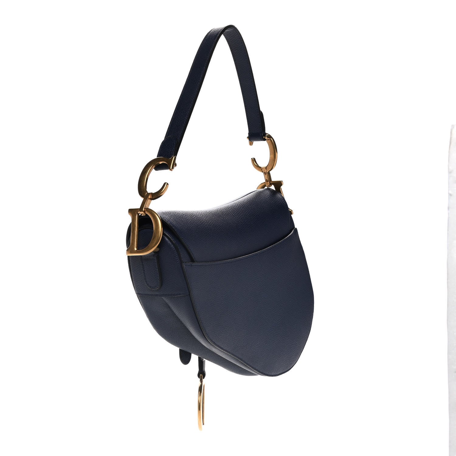 Christian Dior Grained Calfskin Saddle Bag Indigo 4 of 11