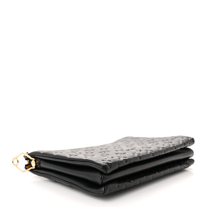 Louis Vuitton Lambskin Embossed Monogram Coussin MM Black 4 of 13
